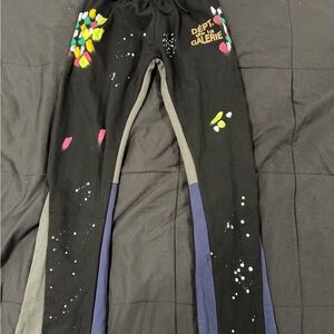 Gallery Dept Black Joggers with Multicolor Accents